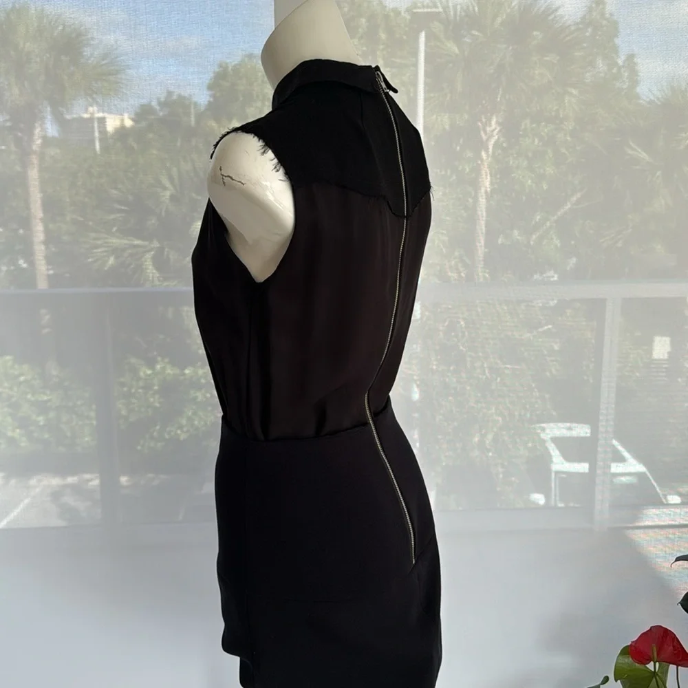 Bimba Y Lola Black Zip Collar Dress sleeveless, size:S